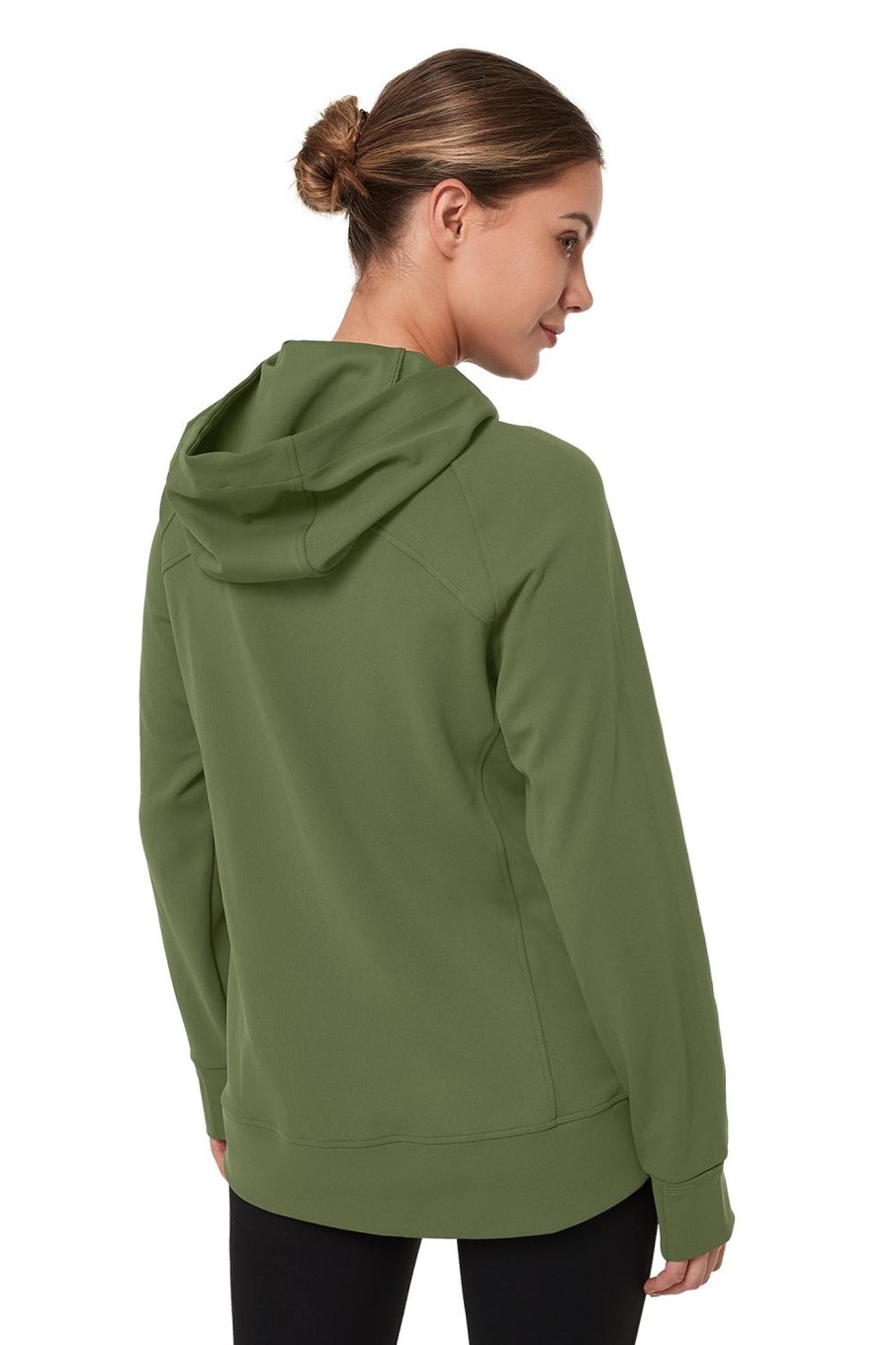 Tops Yvette | Zip Hoodie Liz Dark Green