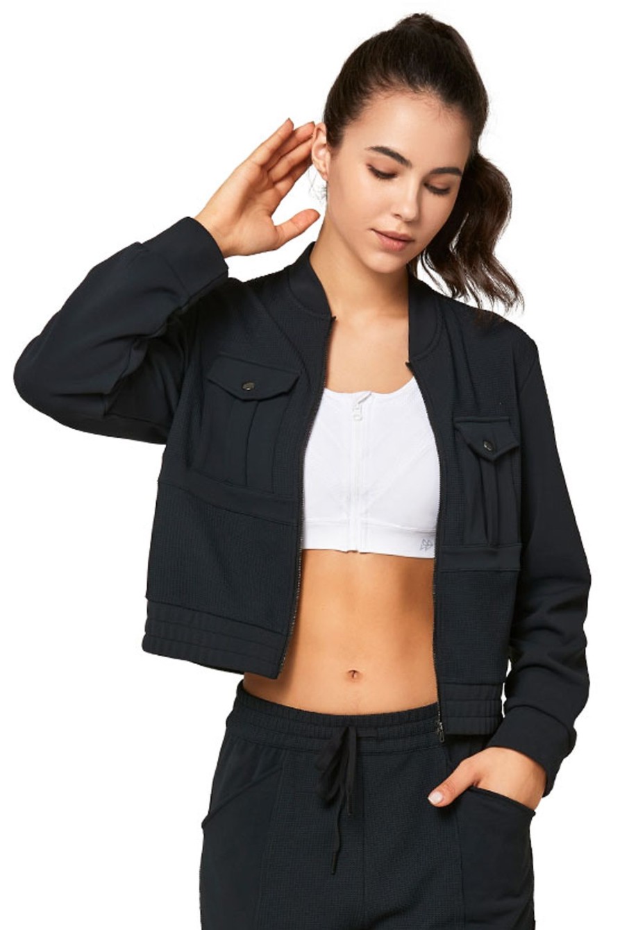 Tops Yvette | Jacke Waffle Black