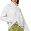 Tops Yvette | Zip Sweatshirt Comfy White