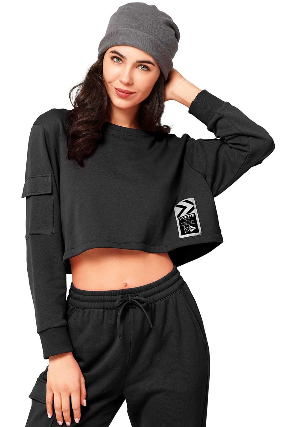 Tops Yvette | Sweatshirt Kim Black