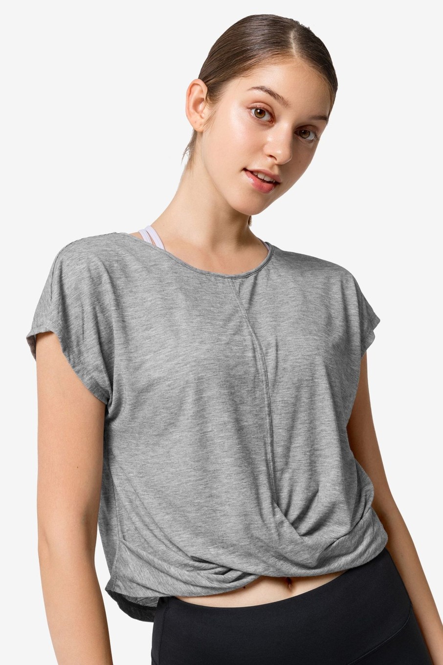 Tops Yvette | T-Shirt Jonda Light Grey Melange