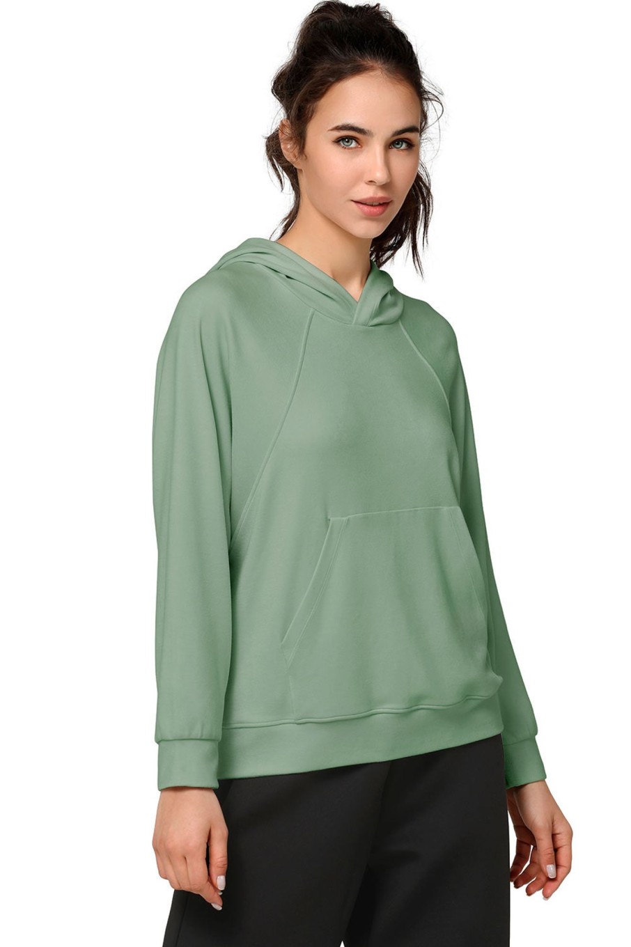 Tops Yvette | Hoodie Dreamy Green