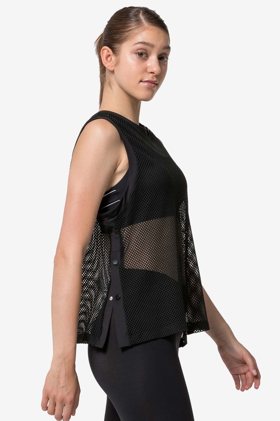 Tops Yvette | Tank Top Mesh Black