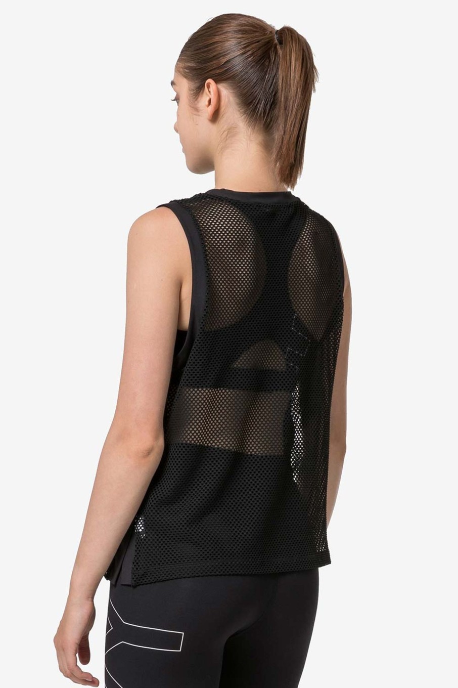 Tops Yvette | Tank Top Mesh Black