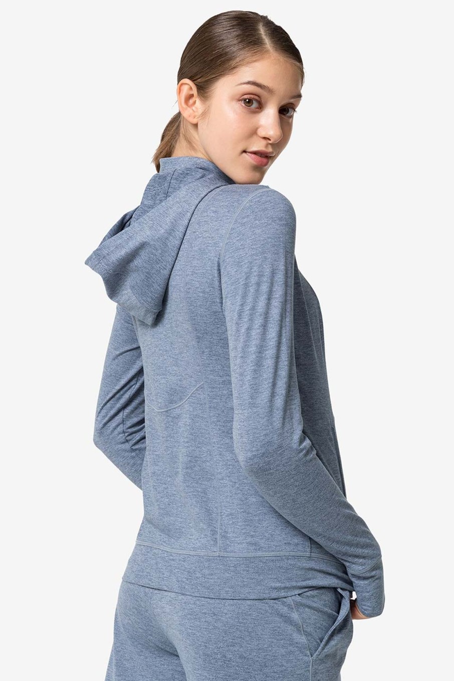 Tops Yvette | Zip Hoodie Jules Blue