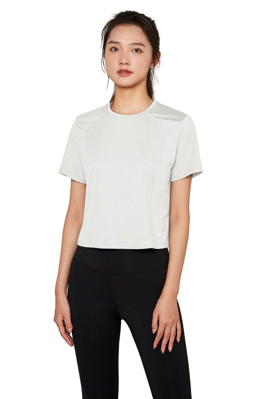 Tops Yvette | Cropped T-Shirt Mel White